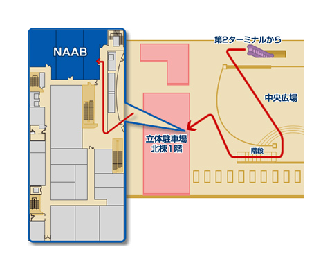 中央広場〜立体駐車場北棟1階